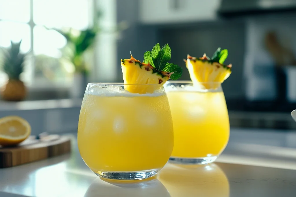 Pineapple Mocktail 13 Sparkling Pineapple Mojito (Alcohol-Free)