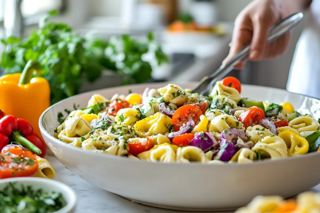 Greek Tortellini Pasta Salad 12 Greek tortellini pasta salad